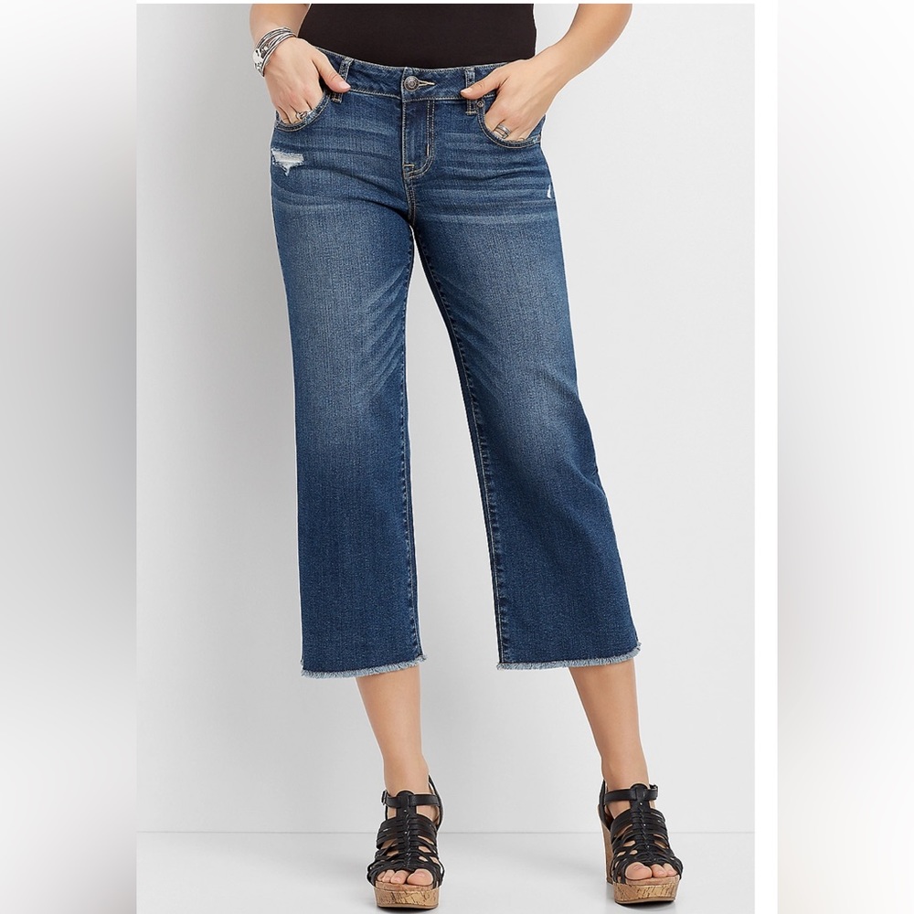 Maurices DenimFlex™ Dark Wash Wide Leg Cropped Jean size 12